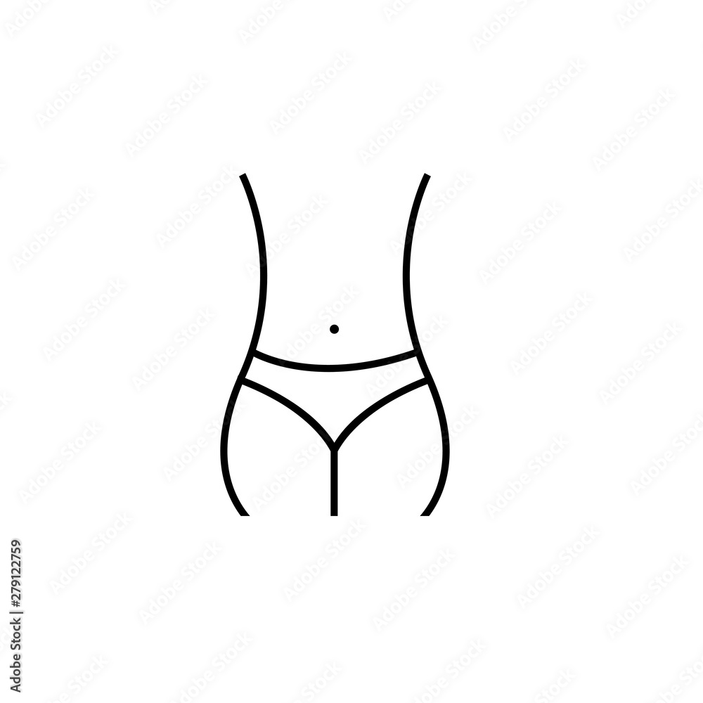 woman's waist vector icon. weight loss illustration symbol, waistline logo.
