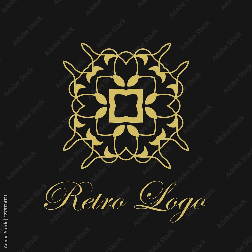 Fototapeta premium Vector ornament logo design template. Luxury vintage modern art deco element. Can be used as emblem.