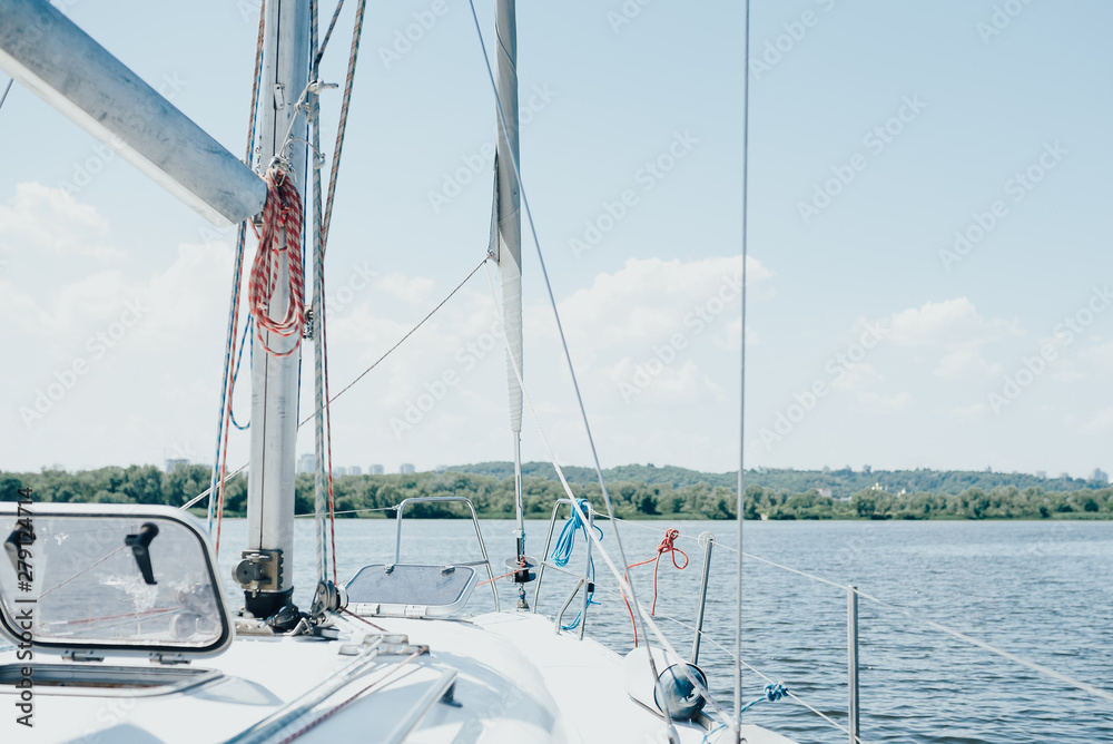 Fototapeta premium View from the yacht on a clear sunny day