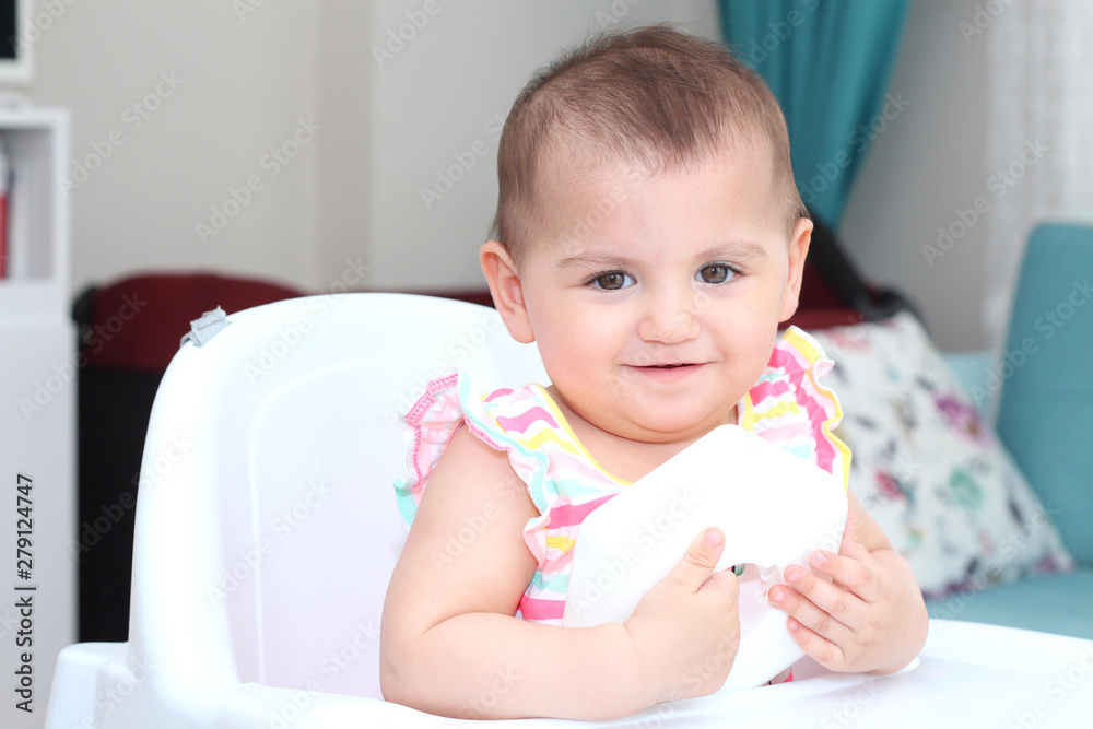 Little and cute girl is laughing. Little and cute girl is laughing.
