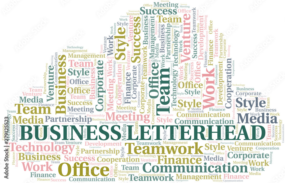 Obraz premium Business Letterhead word cloud. Collage made with text only.