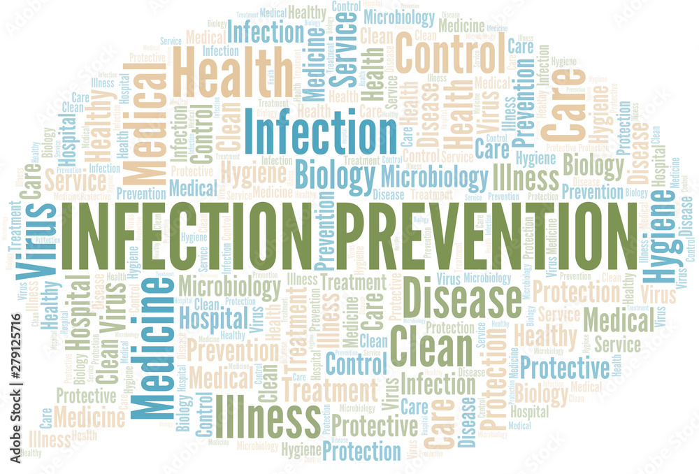 Fototapeta premium Infection Prevention word cloud vector made with text only.