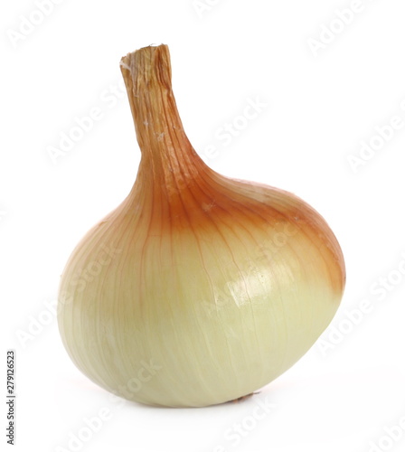 Fresh onion bulb isolated on white background