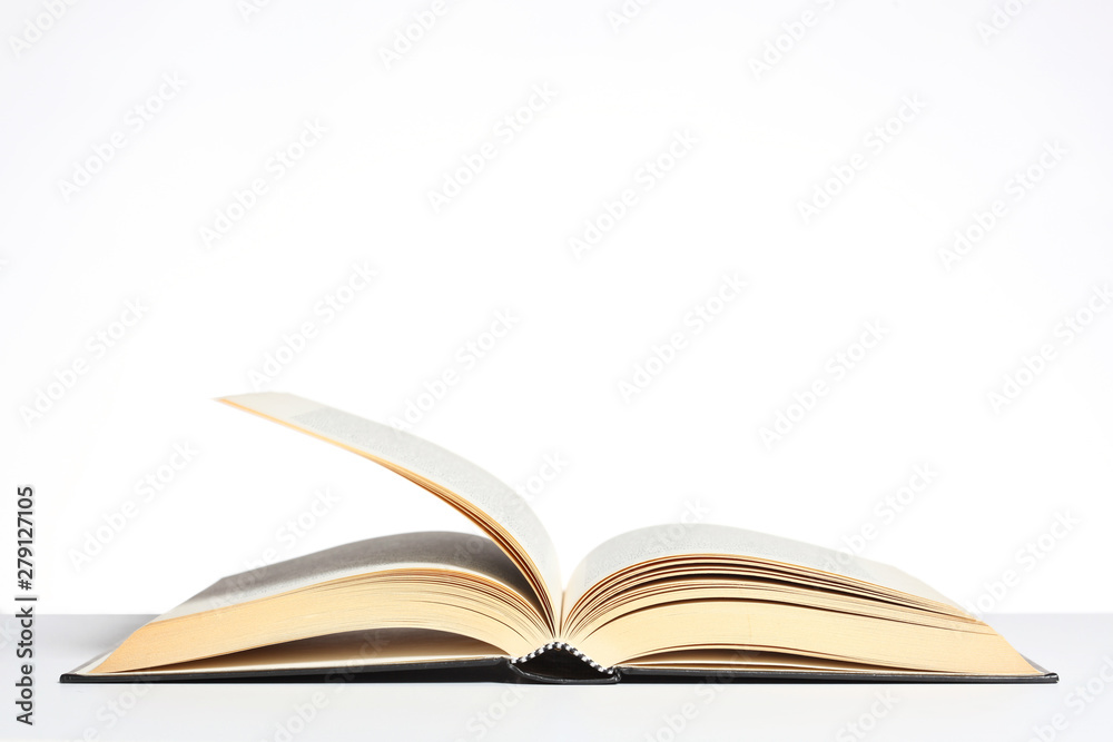 open book isolated on white background with copy space for your text open book isolated on white background with copy space for your text