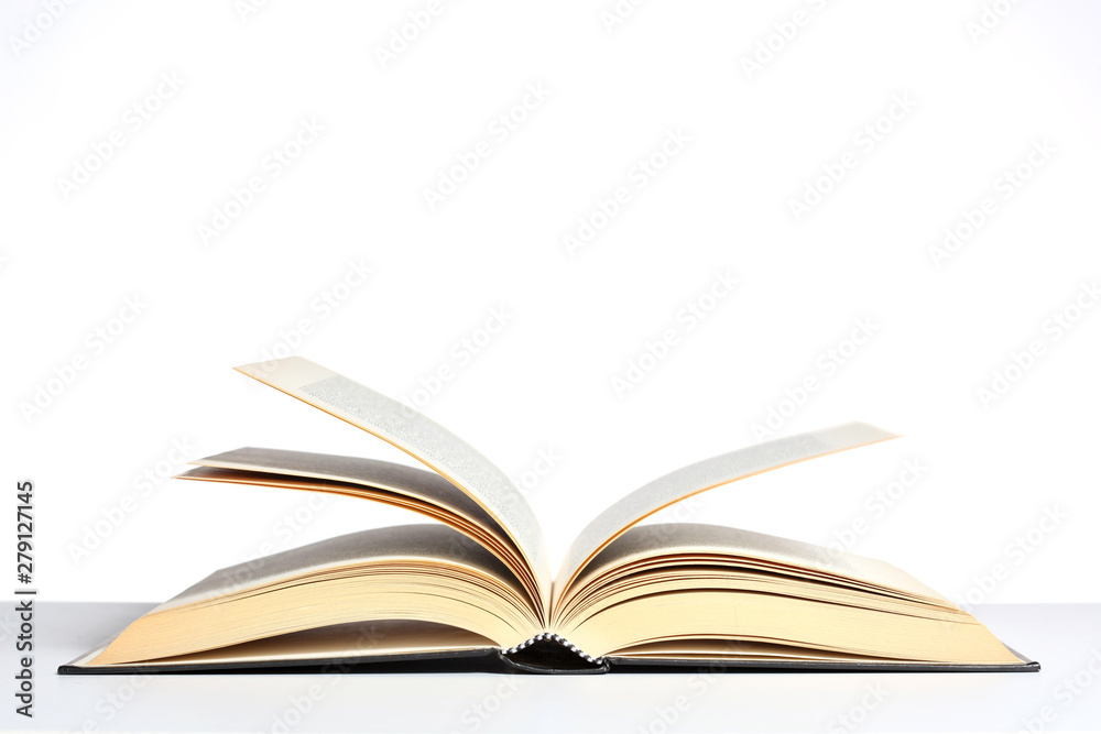 open book isolated on white background with copy space for your text open book isolated on white background with copy space for your text