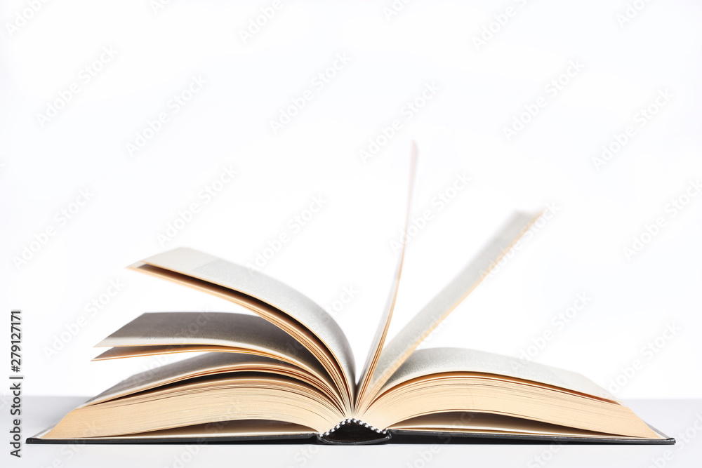 open book isolated on white background with copy space for your text open book isolated on white background with copy space for your text