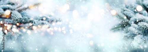 Cold blue snowy winter scenery © gudrun