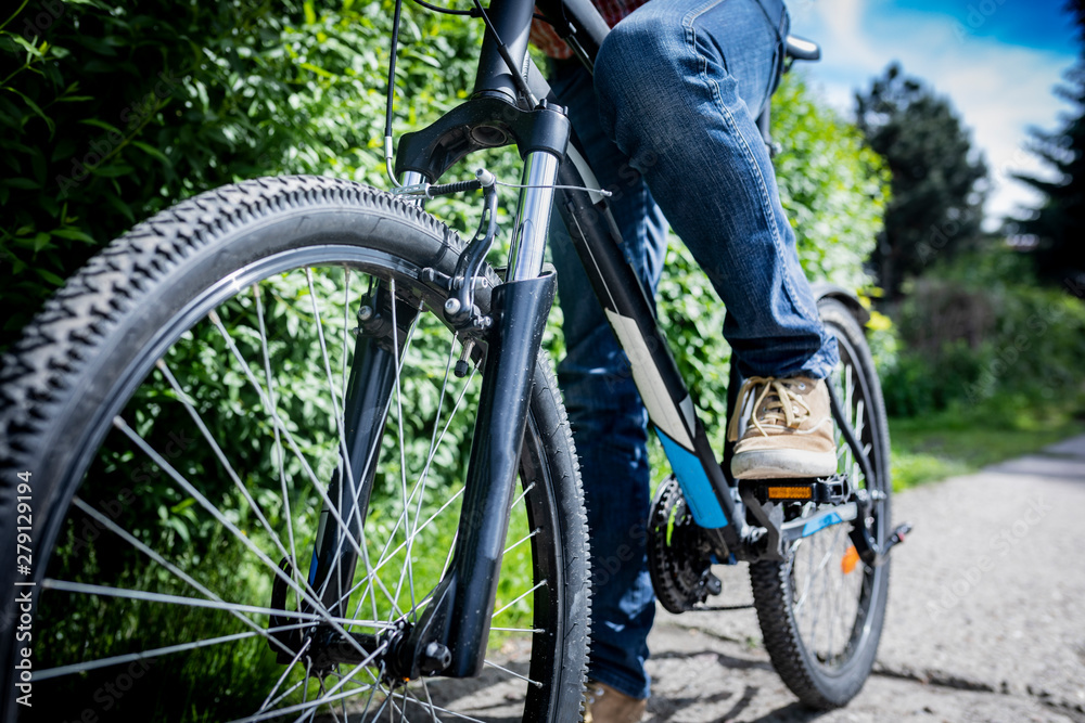 Obraz premium Bike tour, a man riding a bike
