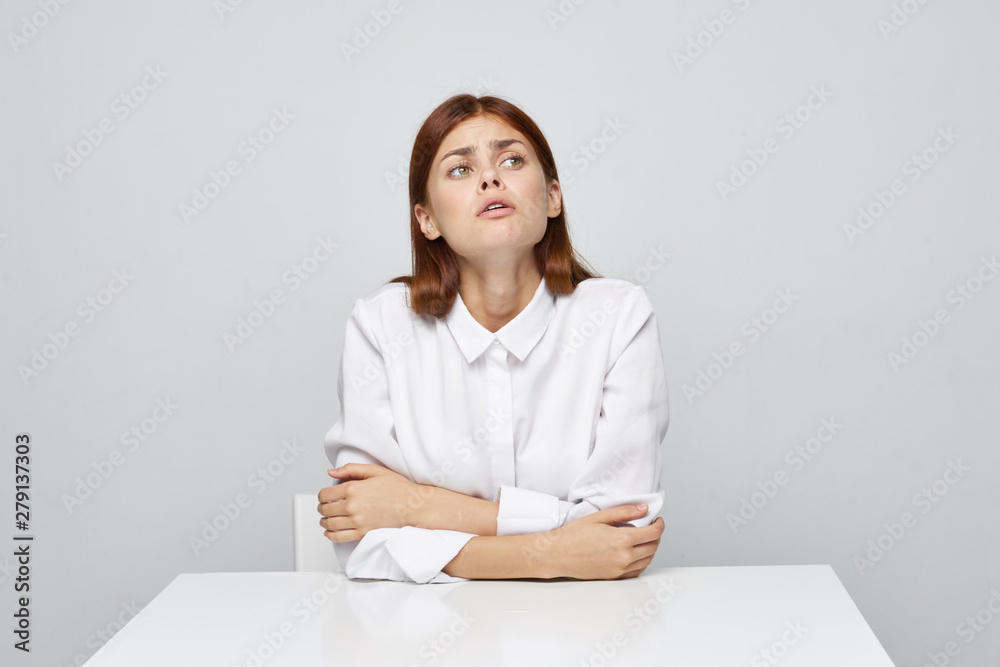 portrait of a young woman in office portrait of a young woman in office