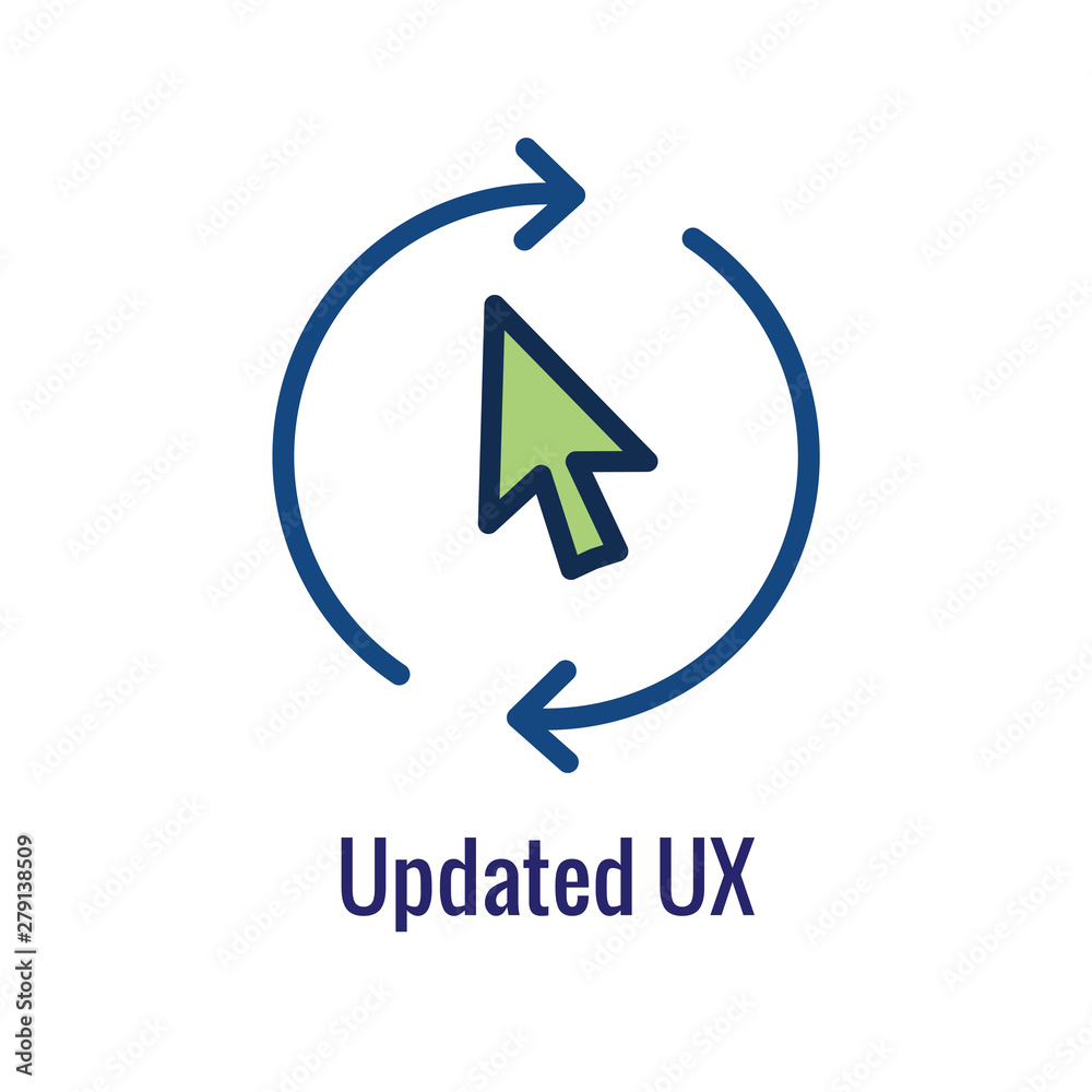 Website Update Icon - with arrows thin line - outline imagery Website Update Icon - with arrows thin line - outline imagery