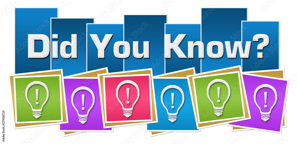 Did You Know Bulbs Blue Colorful Squares Boxes Did You Know Bulbs Blue Colorful Squares Boxes