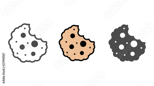 Cookie vector icon sign symbol