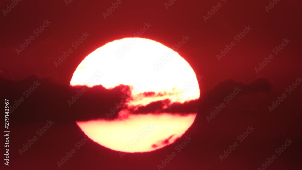setting big sun with clouds setting big sun with clouds