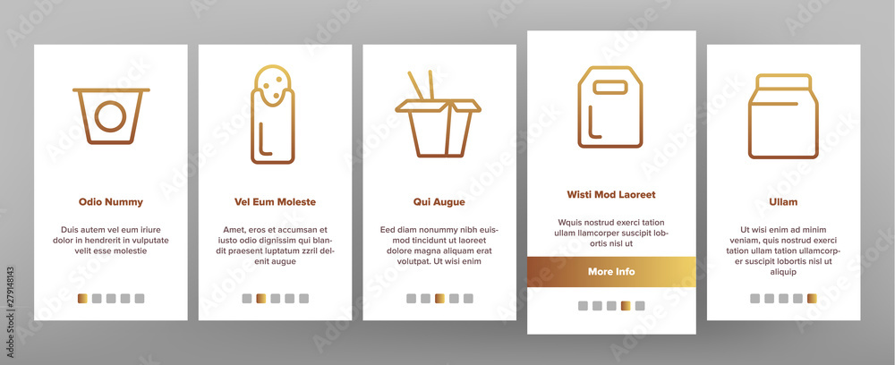Takeout Food Vector Onboarding Mobile App Page Screen. Takeout, Takeaway Meal and Beverages Linear Pictograms. Fast Food, Chinese Dishes in Paper Disposable Containers, Drinks Illustrations Takeout Food Vector Onboarding Mobile App Page Screen. Takeout, Takeaway Meal and Beverages Linear Pictograms. Fast Food, Chinese Dishes in Paper Disposable Containers, Drinks Illustrations