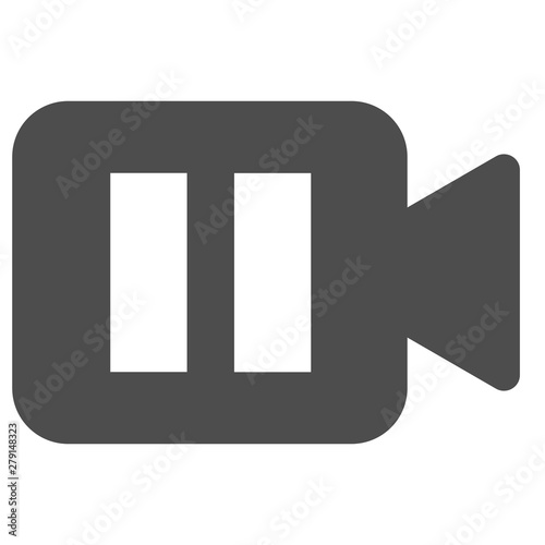 Flat filled camera pause icon. Vector icon.
