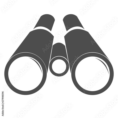 Binoculars drawn in perspective. Vector icon.