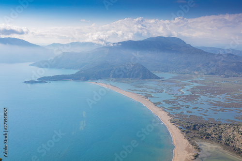 Fototapeta Naklejka Na Ścianę i Meble -  Panoramic view of iztuzu beach in Dalyan, Turkey