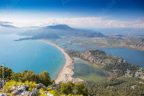 Fototapeta Naklejka Na Ścianę i Meble -  Panoramic view of iztuzu beach in Dalyan, Turkey