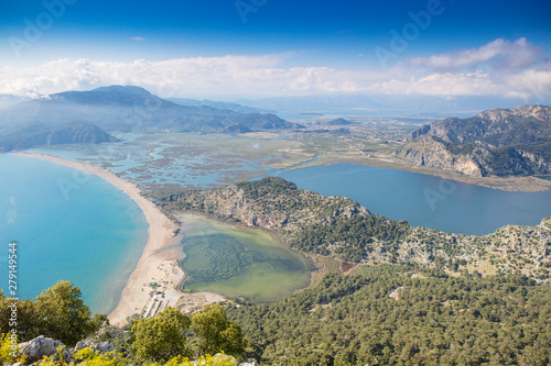 Fototapeta Naklejka Na Ścianę i Meble -  Panoramic view of iztuzu beach in Dalyan, Turkey
