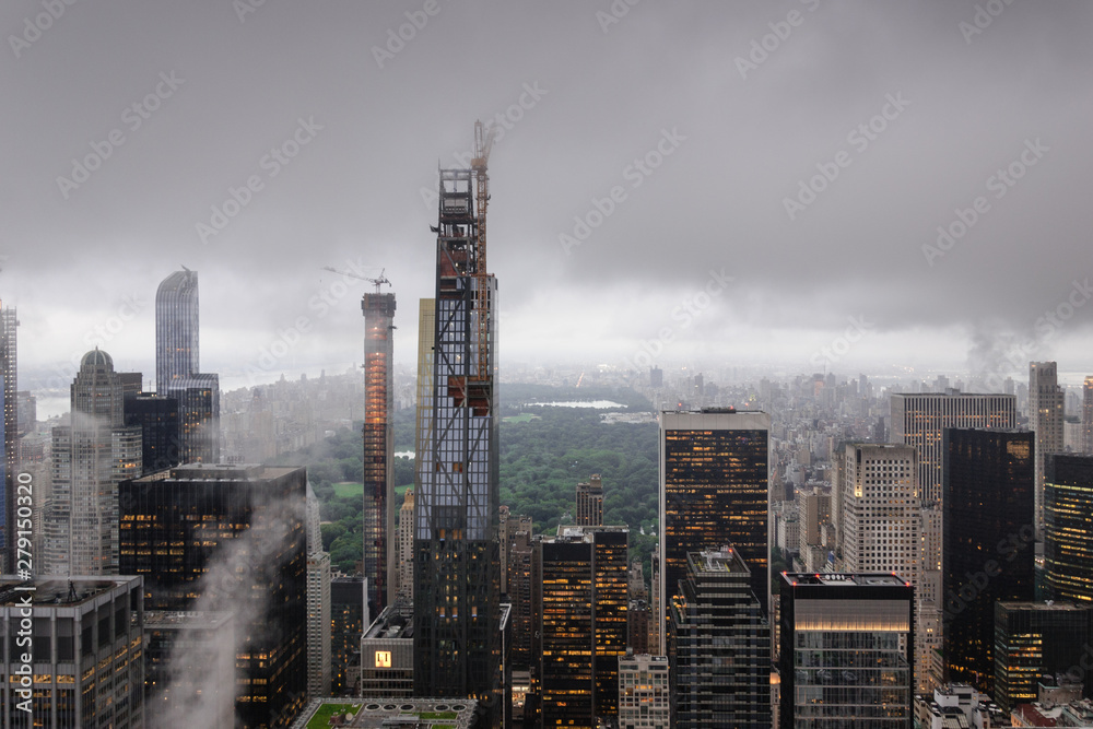 View from Empire State Buildin in a cloudy day - New York - Usa