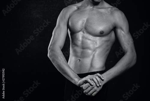 muscular man with naked torso