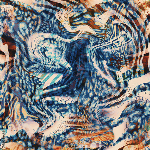 texture of print fabric striped leopard,Mix animal skin print repeat seamless pattern design. Leopard, snake, zebra, tiger, crocodile texture background.