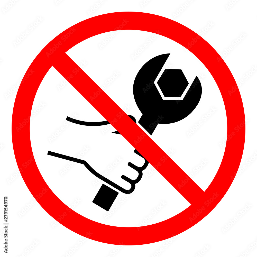 No Tools Symbol Sign, Vector Illustration, Isolate On White Background Label .EPS10 No Tools Symbol Sign, Vector Illustration, Isolate On White Background Label .EPS10