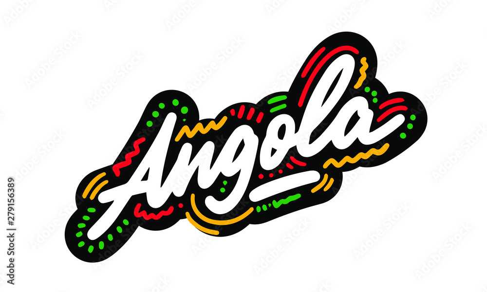 Angola Word Text Creative Handwritten Font Design Vector Illustration. Angola Word Text Creative Handwritten Font Design Vector Illustration.