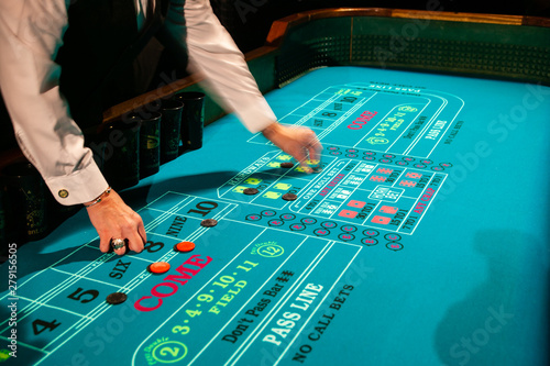 Fotografie Gambling at a crap table.