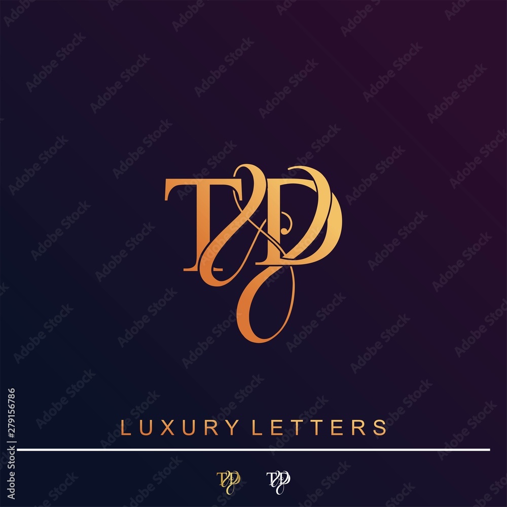 T & D TD logo initial vector mark. Initial letter T & D TD luxury art vector mark logo. T & D TD logo initial vector mark. Initial letter T & D TD luxury art vector mark logo.