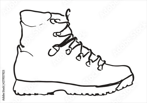 Shoe, hand-drawn in sketch style. Vector illustration of a shoe.