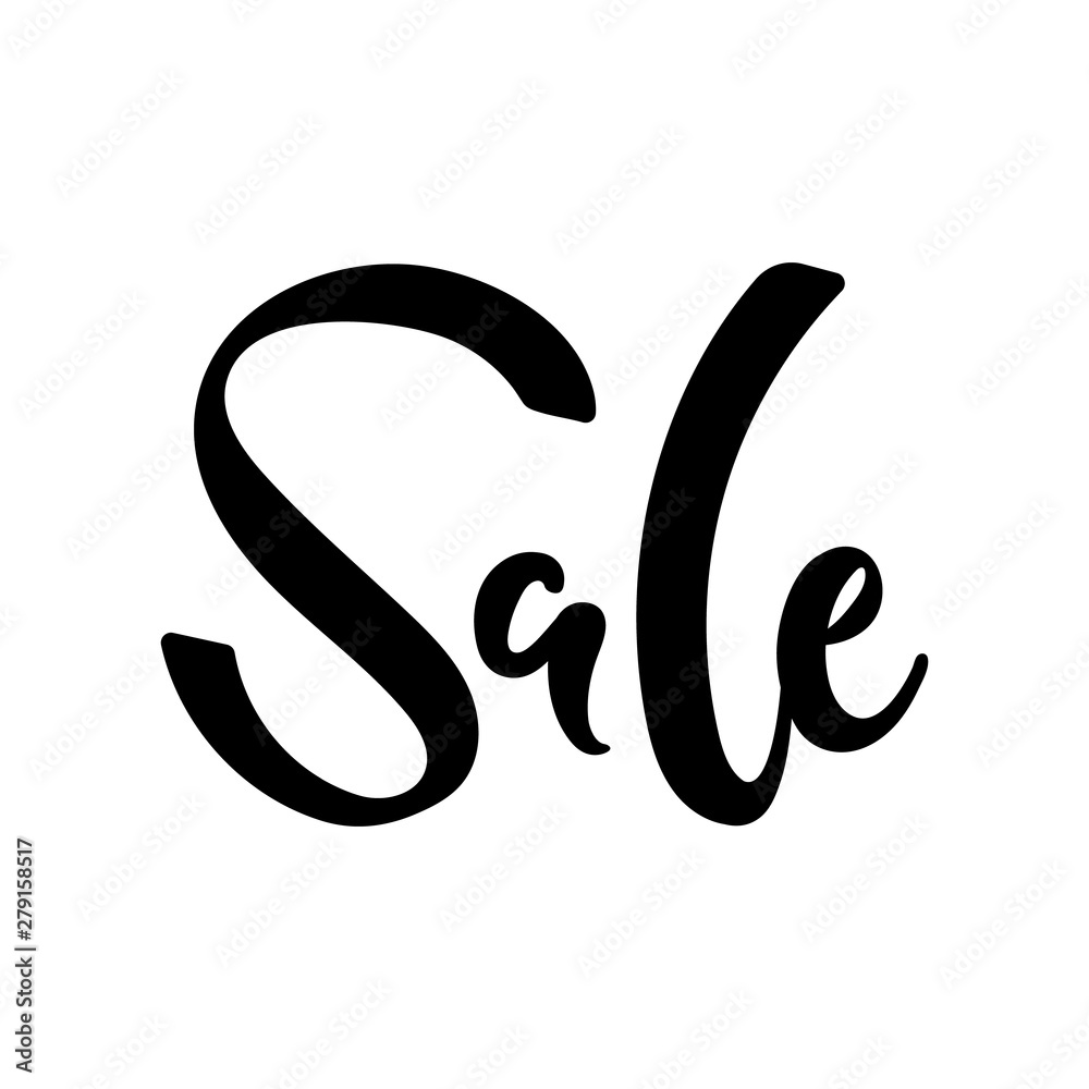 Vector illustration, sale lettering. Minimalistic style with black letters. Applicable for promotion banners, flyers, brochures, signboards. Vector illustration, sale lettering. Minimalistic style with black letters. Applicable for promotion banners, flyers, brochures, signboards.