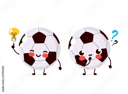Cute football ball with question mark