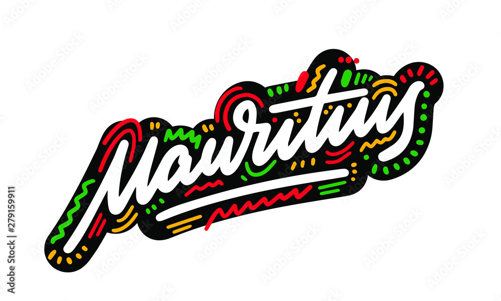 Mauritius country big text  suitable for a logo icon design