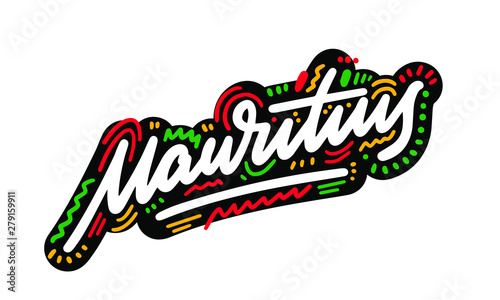 Mauritius country big text suitable for a logo icon design