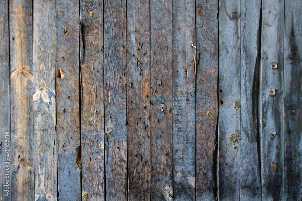 Old blue wooden planks wall