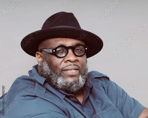 Portrait of an expressive African American male model photo