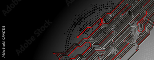 Abstract technology circuit board. Communication concept. Template for science presentation. Vector illustration.