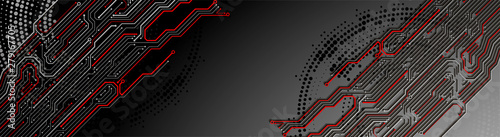 Abstract technology circuit board. Communication concept. Template for science presentation. Vector illustration.