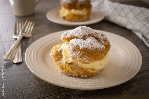 Cream Puff on Plate