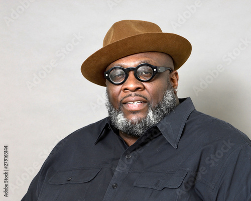 Portrait of an expressive African American male model photo