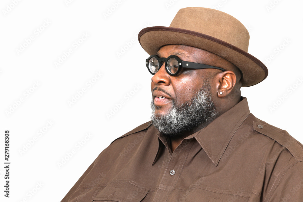 Portrait of an expressive African American male model