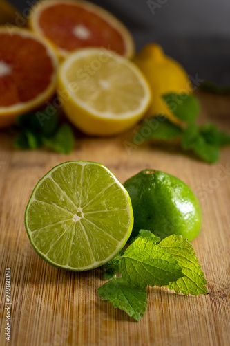 Lime on Wooden Cutting Board