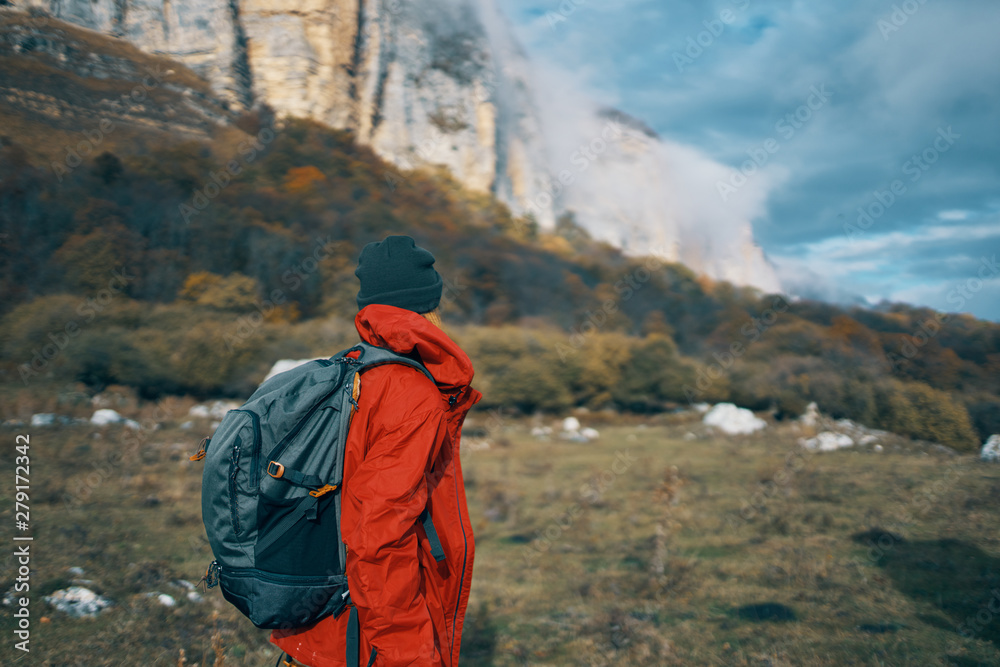 hiker in mountains hiker in mountains