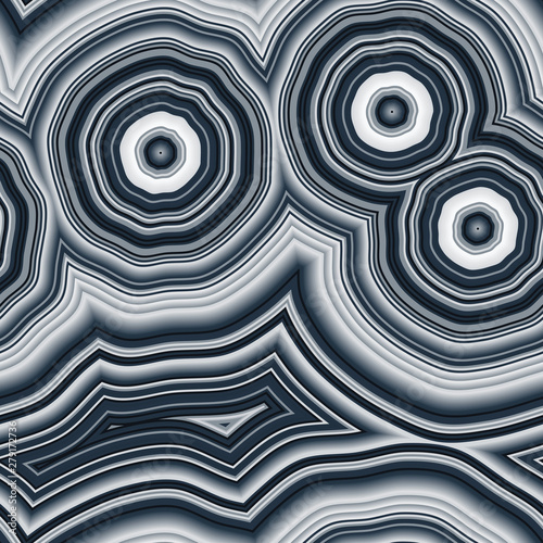 Infinite Agate Geode Seamless Repeat Vector Pattern Swatch. Bands and crystal centers. Abstract, natural, contours, raw, earth, stone, rock, mineral, nature, random, colorful. Generative Art.