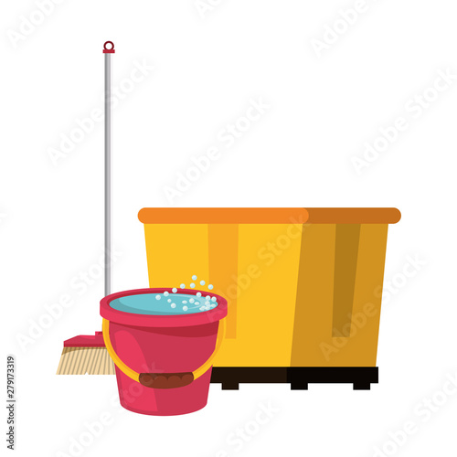Set of cleaning equipment and products
