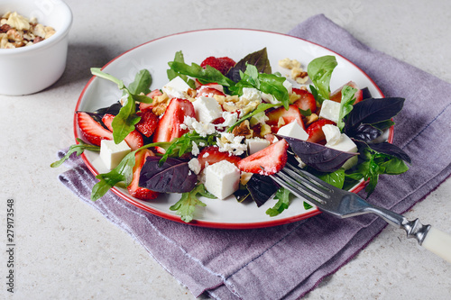 Salad with strawberries.
