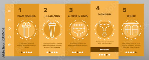 Water Treatment Vector Onboarding Mobile App Page Screen. Water Treatment, Professional Equipment for Purification Linear Pictograms. Antibacterial Filters, Liquid Cleaning Circles System Illustration