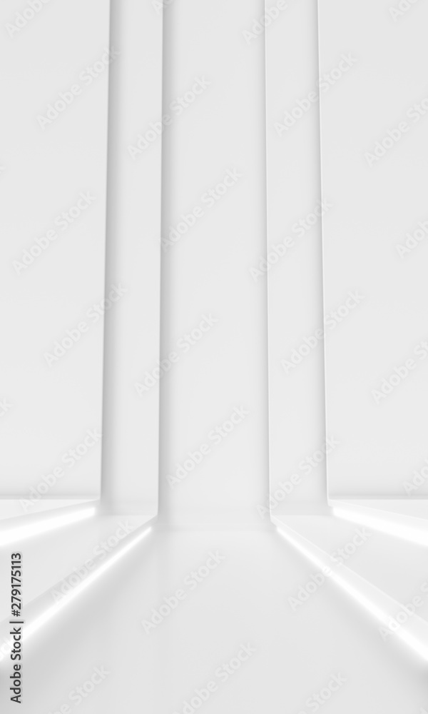 Modern white wall with glow light Background. Abstract Futuristic Design. 3d Rendering Modern white wall with glow light Background. Abstract Futuristic Design. 3d Rendering