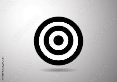 Target, target icon with shadow, isolated on gray background. The concept of success.